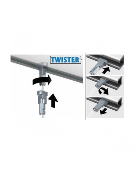 Attacco twister + cavo Perlon 200Cm.